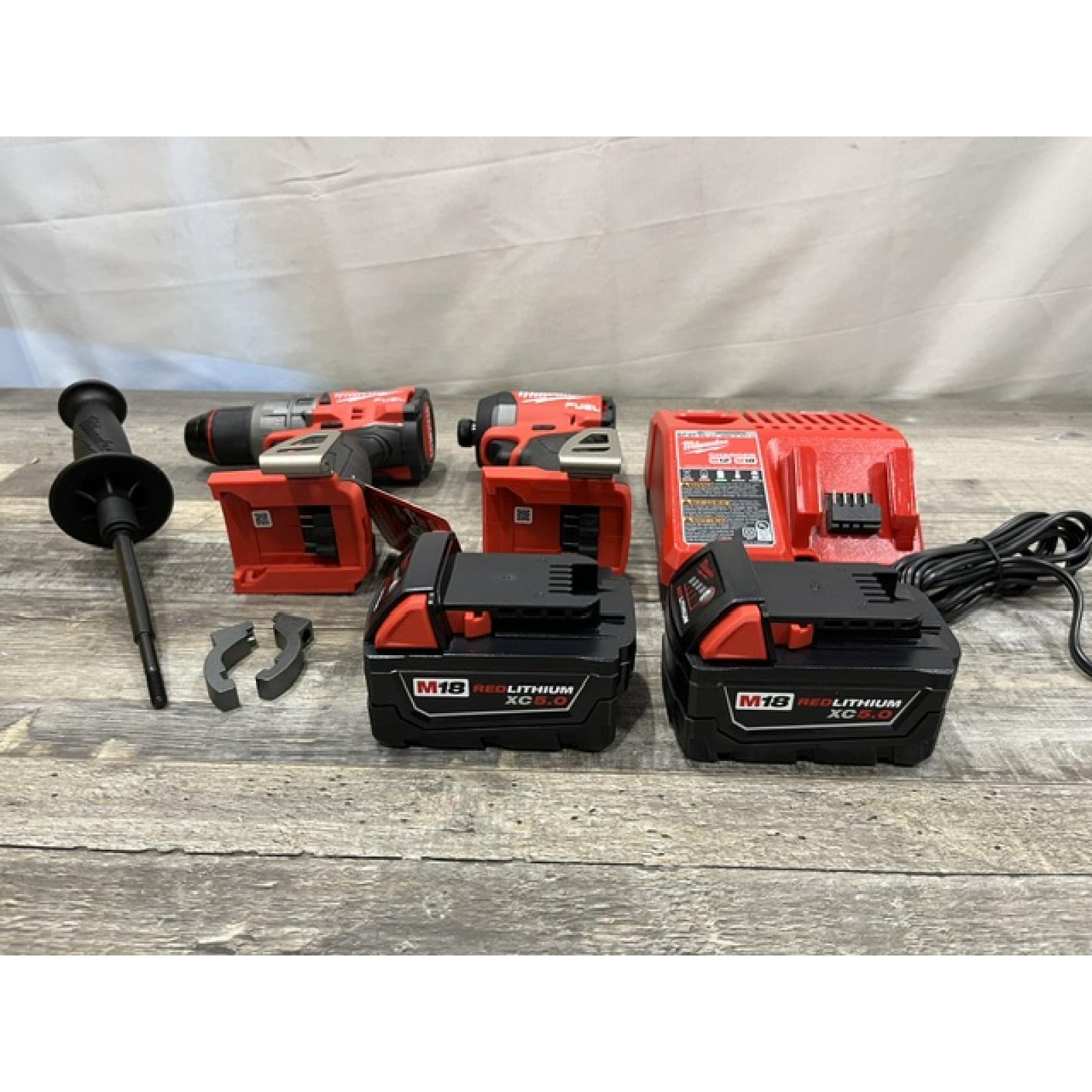 AS-IS Milwaukee FUEL 18V Lithium-Ion Brushless Cordless Hammer Drill and Impact Driver Combo Kit