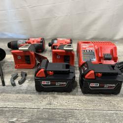AS-IS Milwaukee FUEL 18V Lithium-Ion Brushless Cordless Hammer Drill and Impact Driver Combo Kit