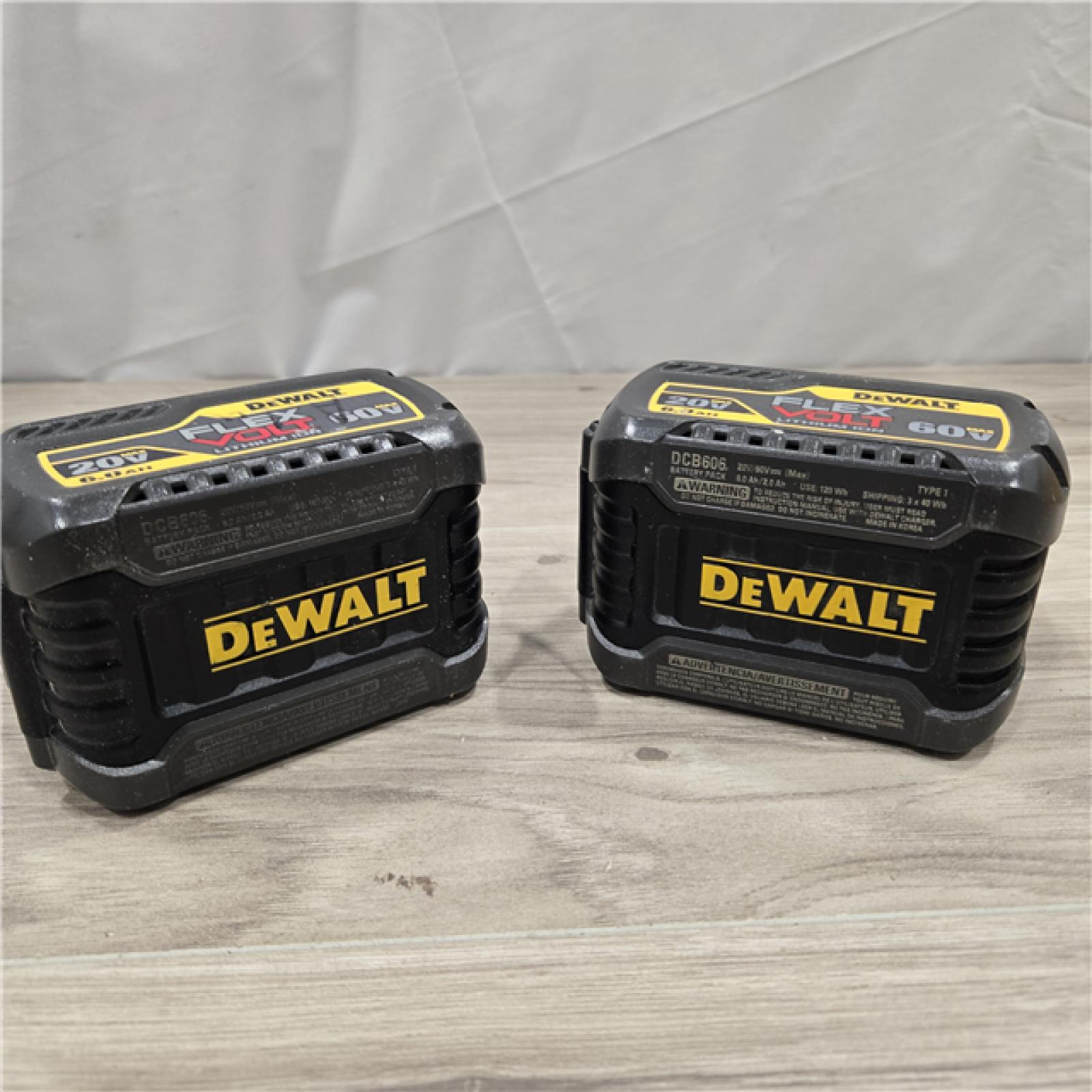 AS-IS DEWALT FLEXVOLT 20-Volt/60-Volt MAX Lithium-Ion 6.0Ah Battery Pack (2-Pack)