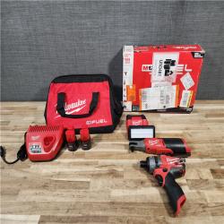 HOUSTON LOCATION - AS-IS (APPEARS LIKE NEW) Milwaukee 12V Lithium-Ion Cordless Screwdriver  3/8 in. High Speed Ratchet  Light Combo Kit