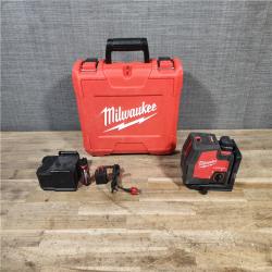 HOUSTON LOCATION - AS-IS Milwaukee Green 100 ft. Cross Line and Plumb Points Rechargeable Laser Level