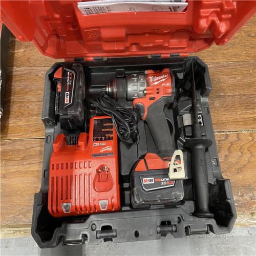 AS-IS Milwaukee 2904-22 Hammer Drill Driver Kit with Batteries  Charger & Tool Case  Red