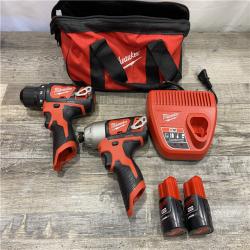 AS-IS Milwaukee 12V Lithium-Ion Cordless Drill Driver/Impact Driver Combo Kit