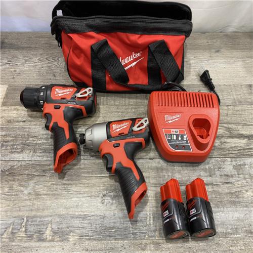AS-IS Milwaukee 12V Lithium-Ion Cordless Drill Driver/Impact Driver Combo Kit