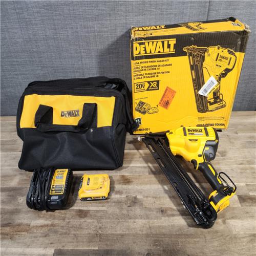 HOUSTON LOCATION - AS-IS DeWalt 20V MAX XR 15 Ga. Cordless 34 Deg Nailer Kit (Battery & Charger) 20 V