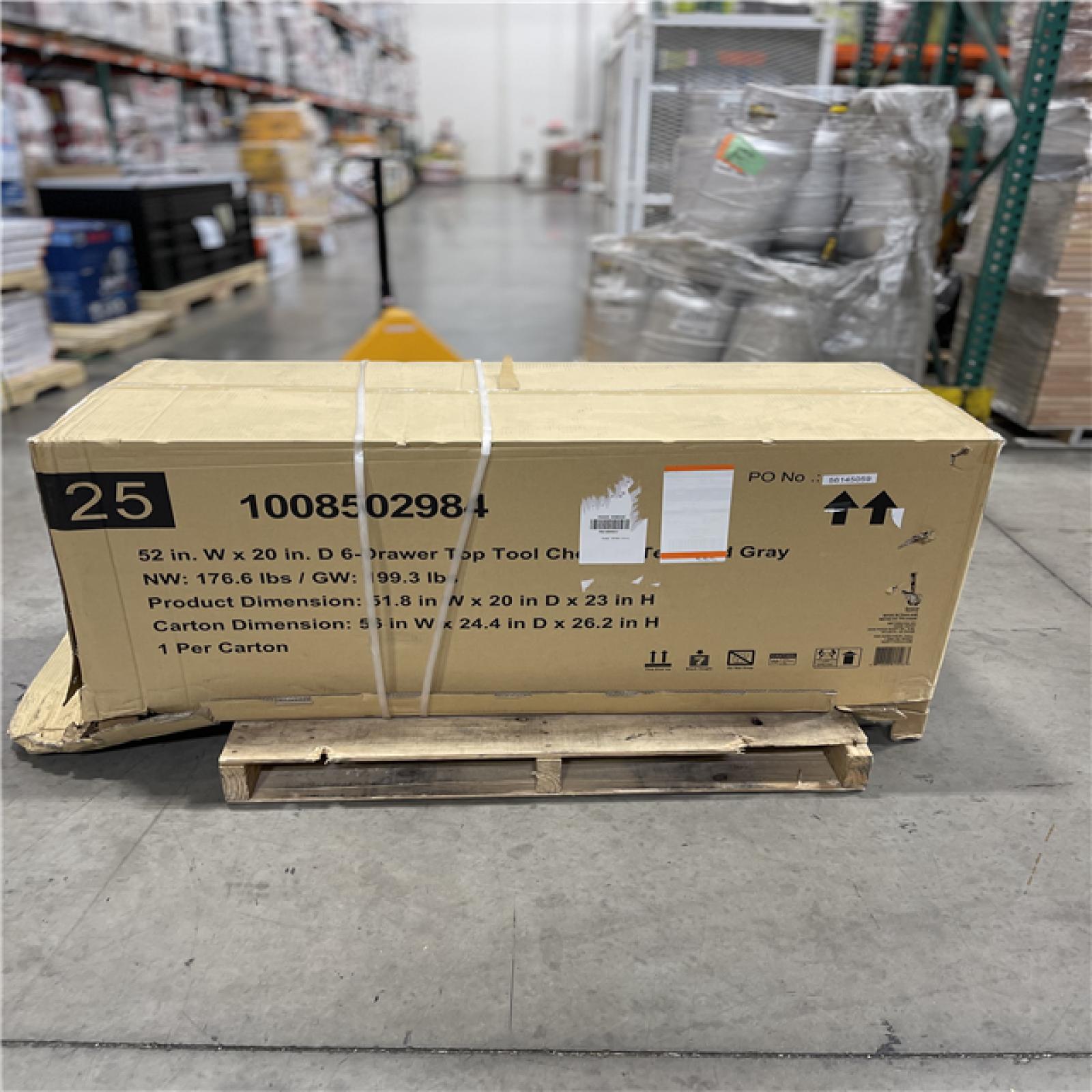 DALLAS LOCATION- NEW!- HUSKY 52 IN. x 20 IN. D DRAWER MATTE GRAY STEEL TOP TOOL CHEST