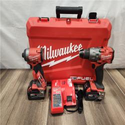 AS-IS- MILWAUKEE FUEL 18V Lithium-Ion Brushless Cordless Hammer Drill and Impact Driver Combo Kit