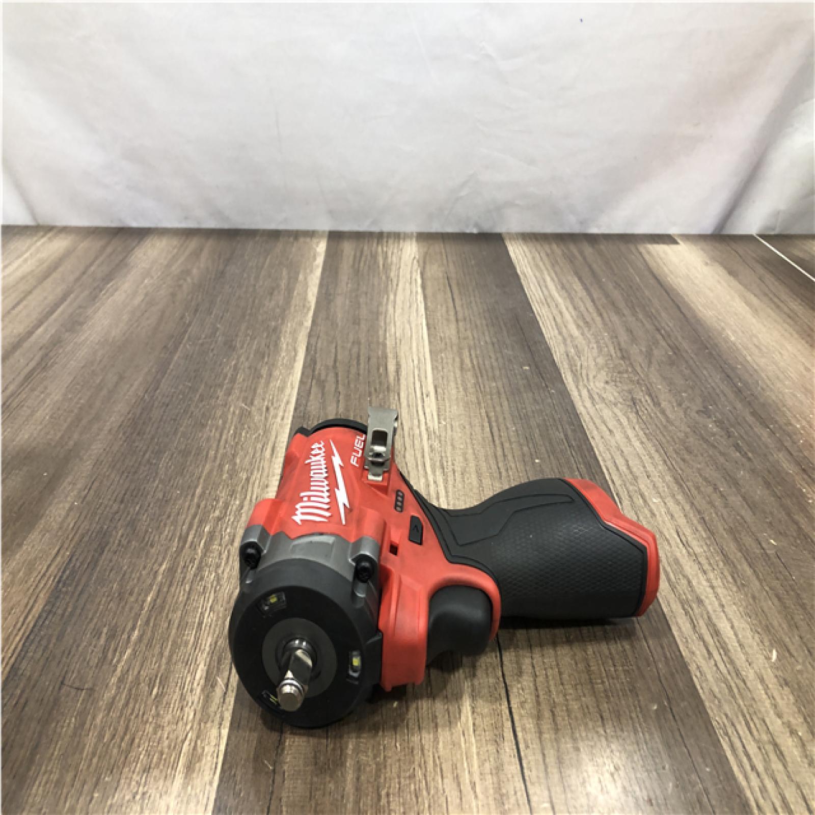 AS-IS Milwaukee FUEL 12V Lithium-Ion Brushless Cordless Stubby 3/8 in. Impact Wrench (Tool-Only)