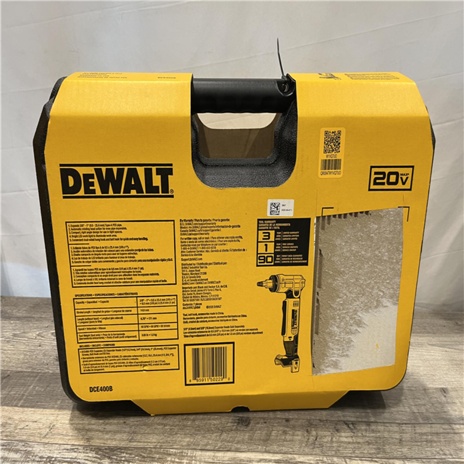NEW - DEWALT 20V MAX Cordless 1 in. PEX Expansion Tool Kit
