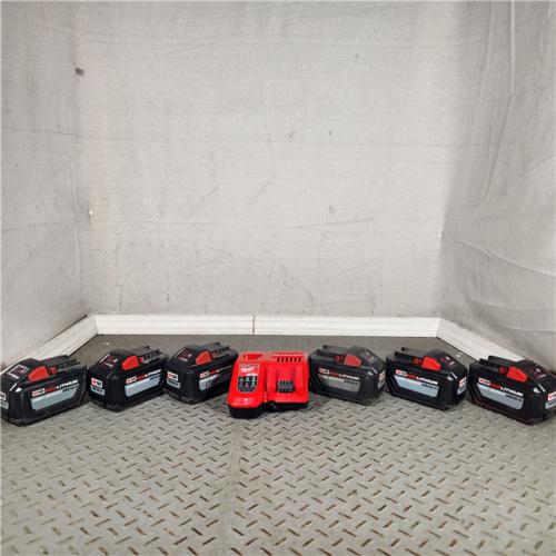 HOUSTON LOCATION - AS-IS  Milwaukee 48-11-1812 M18 HIGH OUTPUT 12AH BATTERY WITH CHARGER - APPEARS IN GOOD CONDITION(6 PACK )