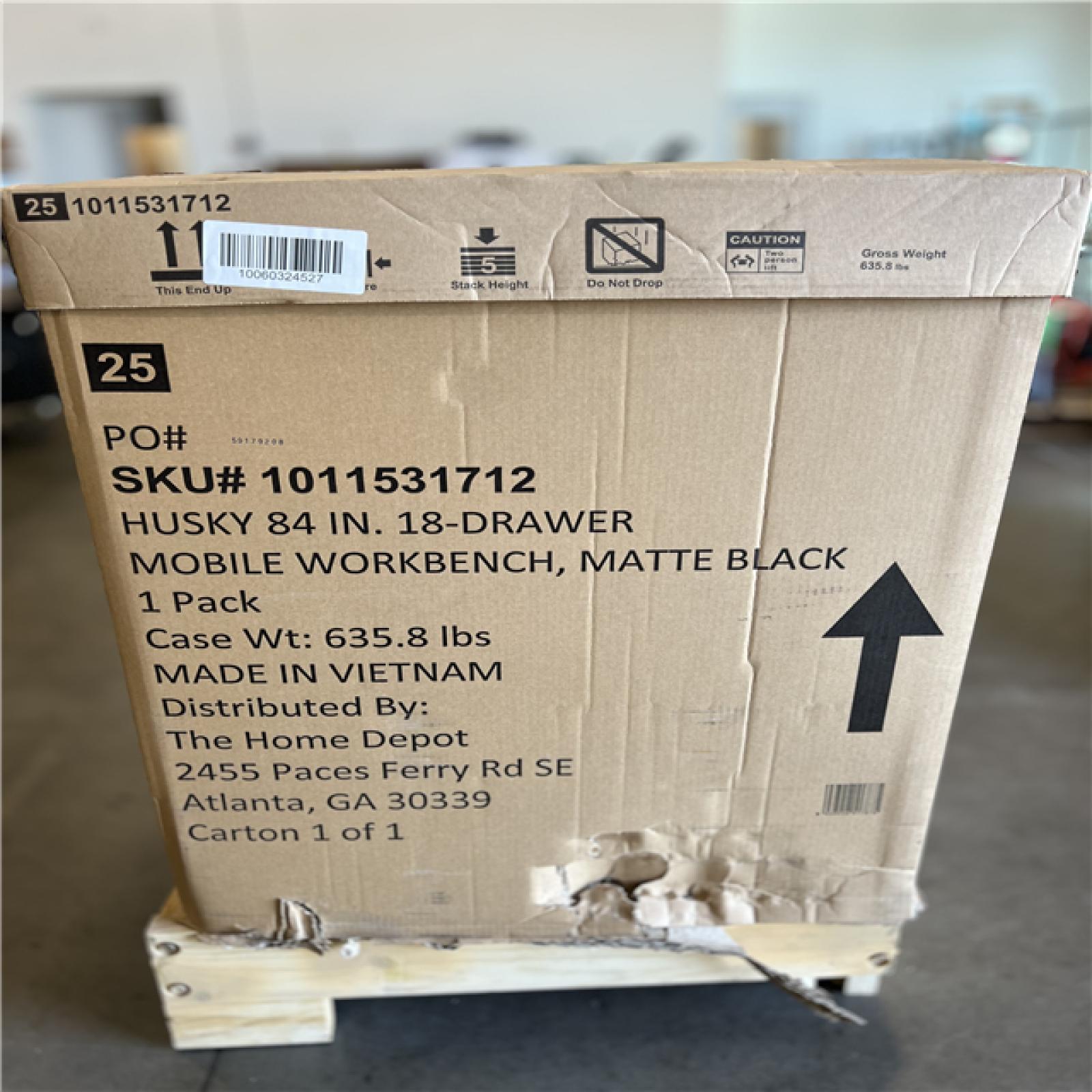 DALLAS LOCATION - AS-IS HUSKY WORKBENCH 84IN 18 DRAWER