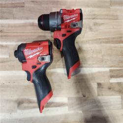HOUSTON LOCATION - AS-IS Milwaukee FUEL 12-Volt Lithium-Ion Brushless Cordless Hammer Drill and Impact Driver Combo Kit