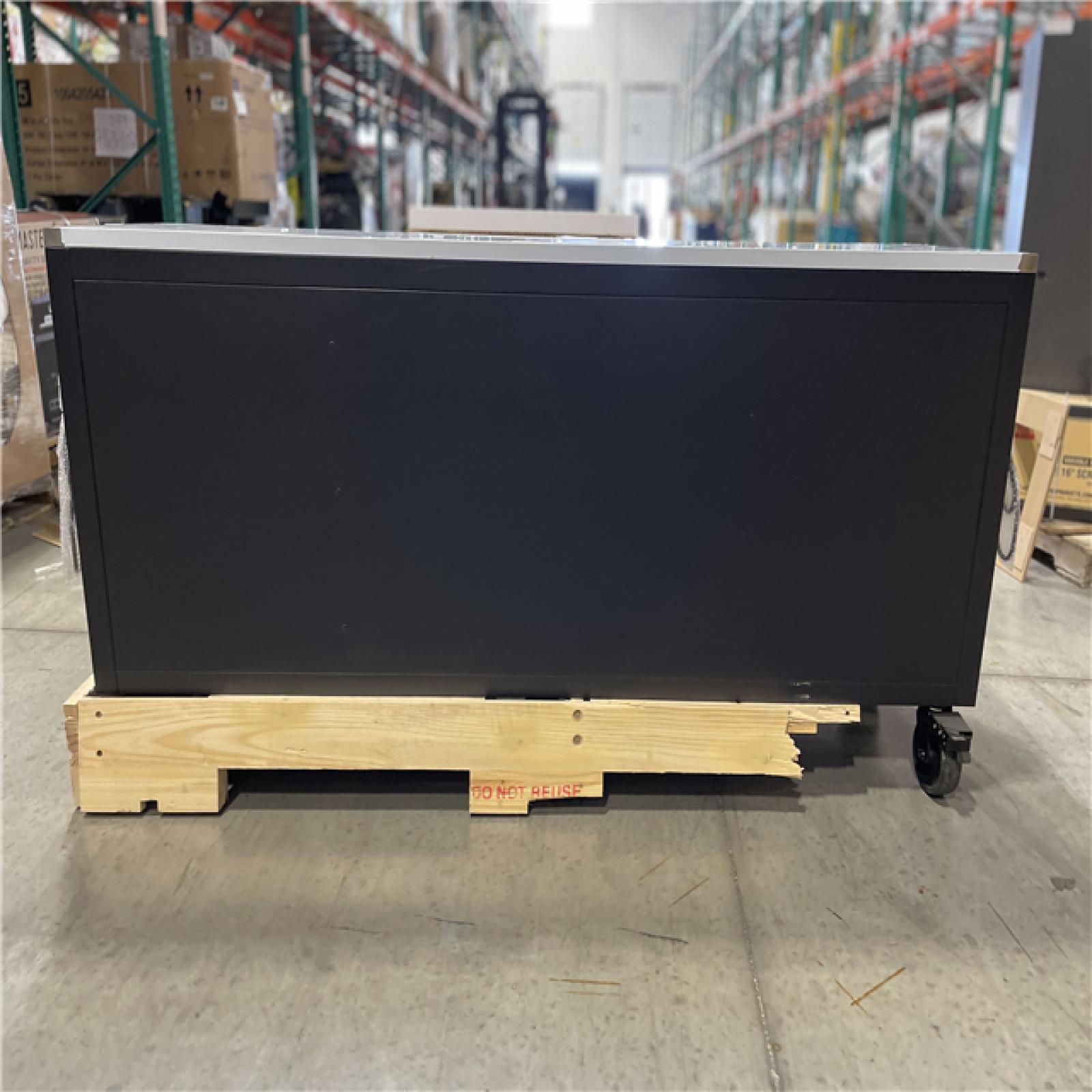 DALLAS LOCATION -  Husky 84 in. W x 24 in. D 9-Drawer Heavy-Duty Mobile Workbench with Stainless Steel Top in Matte Black