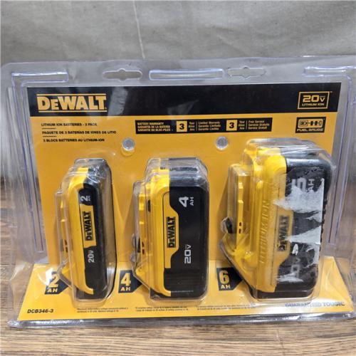 NEW DEWALT 20V MAX Battery Lithium Ion 3 Pack - DCB346-3