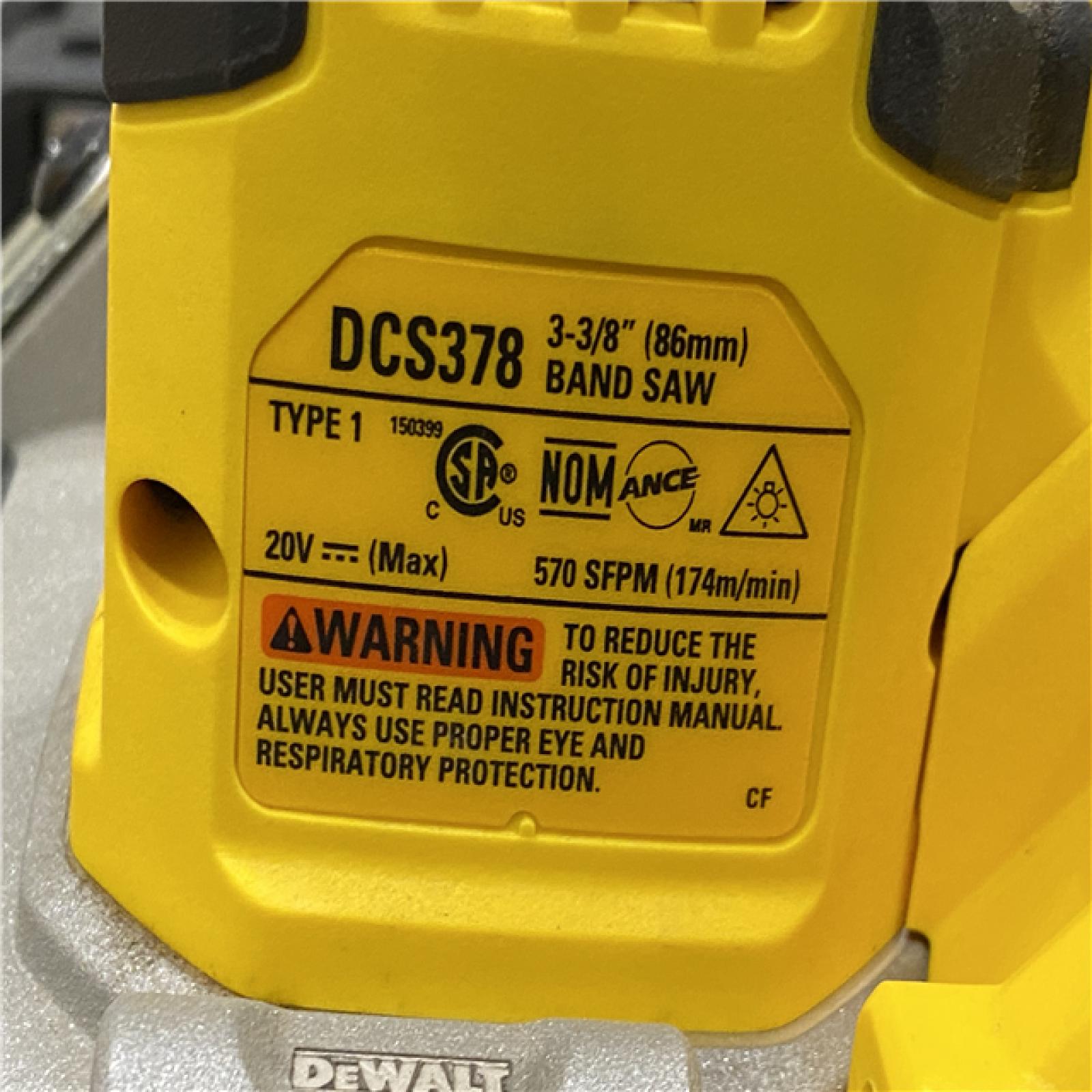 AS-IS DEWALT 20-Volt MAX 3-3/8 in. Cordless Brushless Bandsaw (Tool-Only)