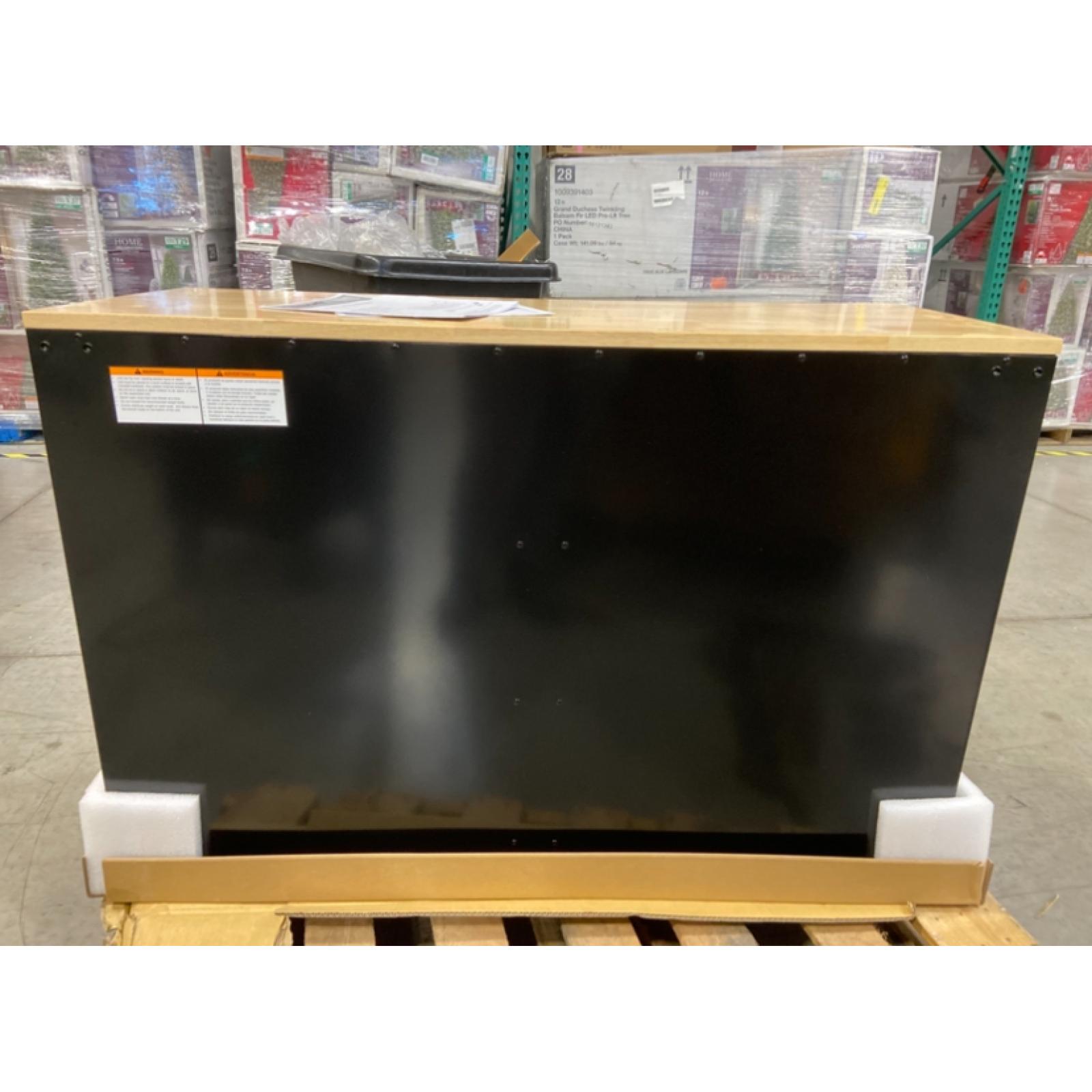 DALLAS LOCATION - Husky Tool Storage 46 in. W x 18 in. D 9-Drawer Mobile Workbench Cabinet in Gloss Black