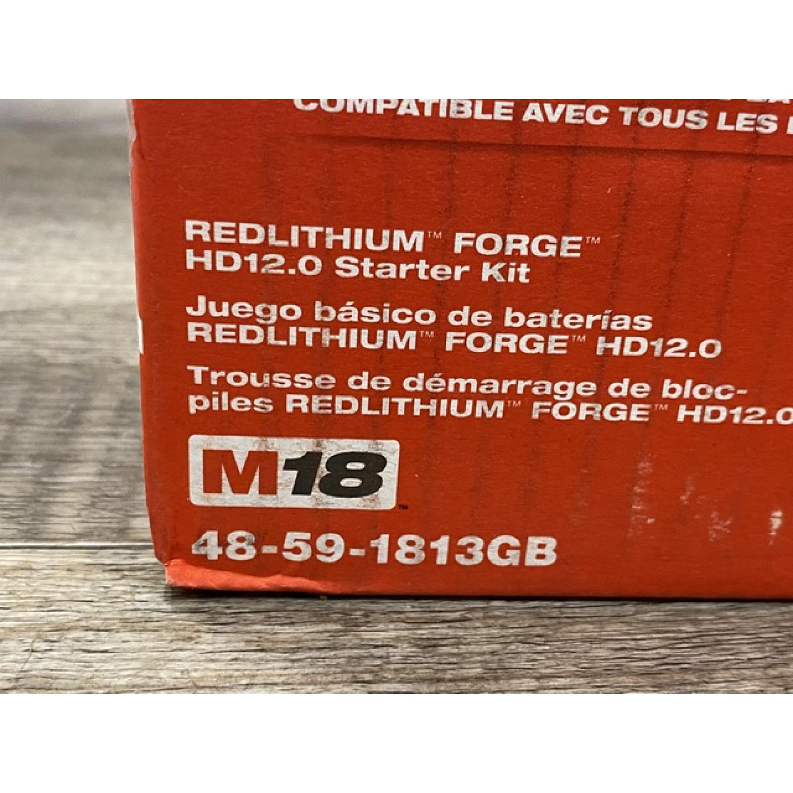 NEW - Milwaukee 18-Volt Lithium-Ion REDLITHIUM FORGE Starter Kit with 12. 0Ah Battery and Charger