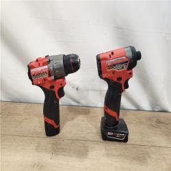 AS-IS- Milwaukee FUEL 12-Volt Lithium-Ion Brushless Cordless Hammer Drill and Impact Driver Combo Kit