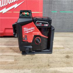 HOUSTON LOCATION - AS-IS (APPEARS LIKE NEW) Milwaukee-3632-21 M12 Green Beam Laser 360° 3-Plane Kit