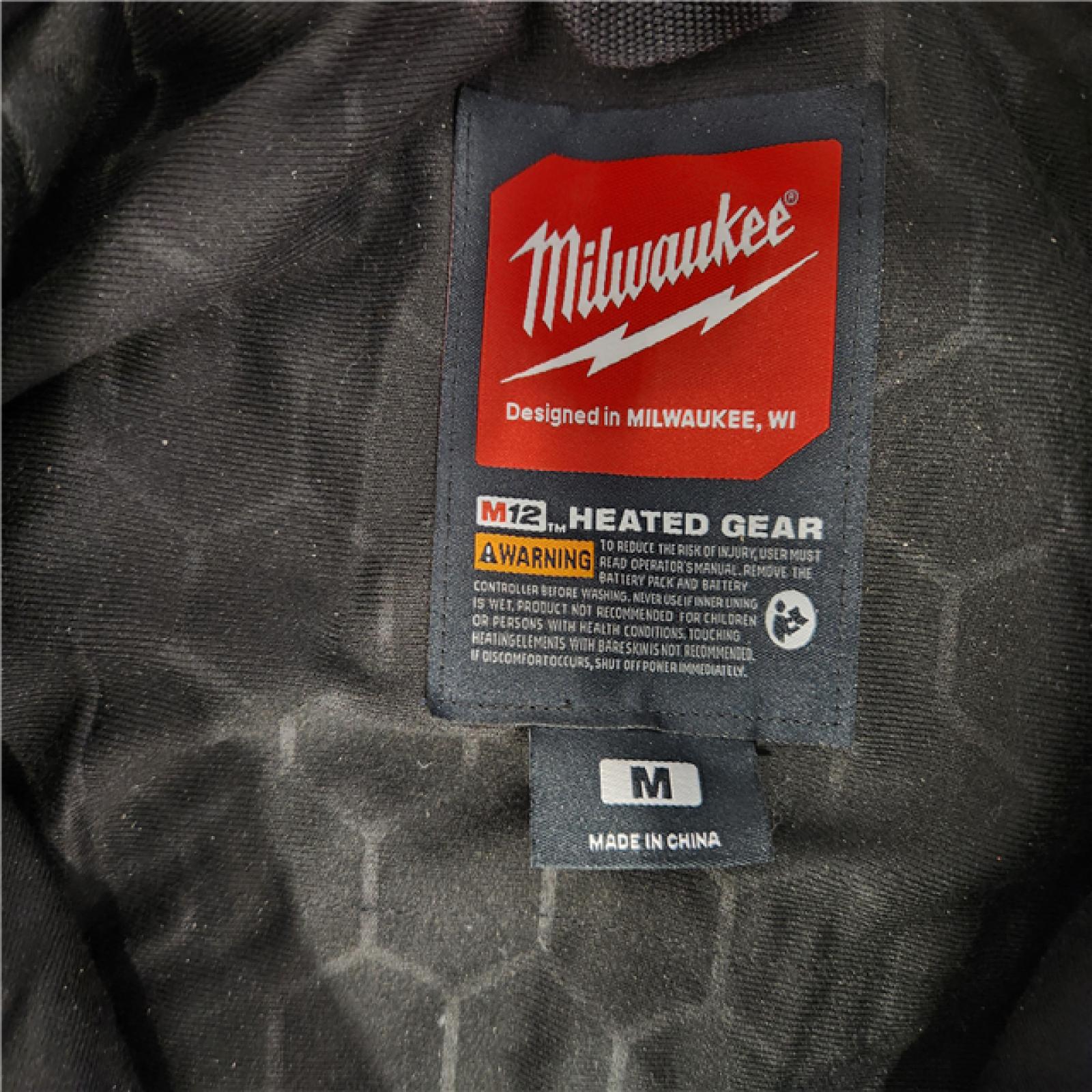 AS-IS- Men's Medium M12 12-Volt Lithium-Ion Cordless Tough Shell Black Heated Jacket Kit with (1) 3.0 Ah Battery and Charger