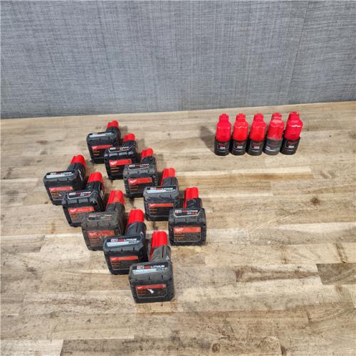 HOUSTON LOCATION - AS-IS MILWAUKEE BATTERY PACK QTY - 15