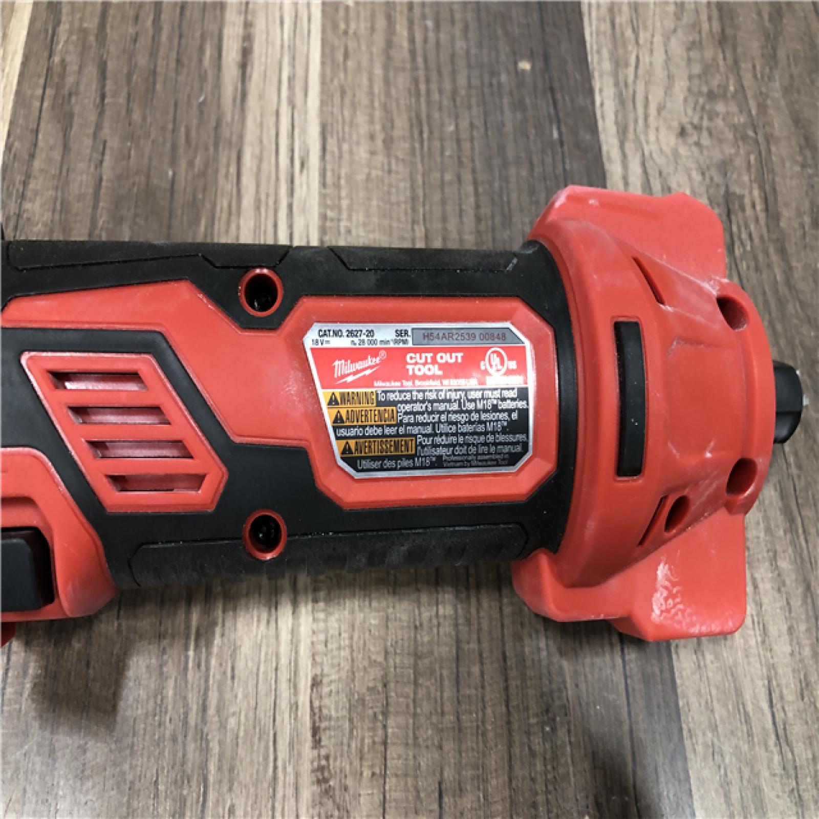 AS-IS Milwaukee 18V Lithium-Ion Cordless Drywall Cut Out Rotary Tool (Tool-Only)