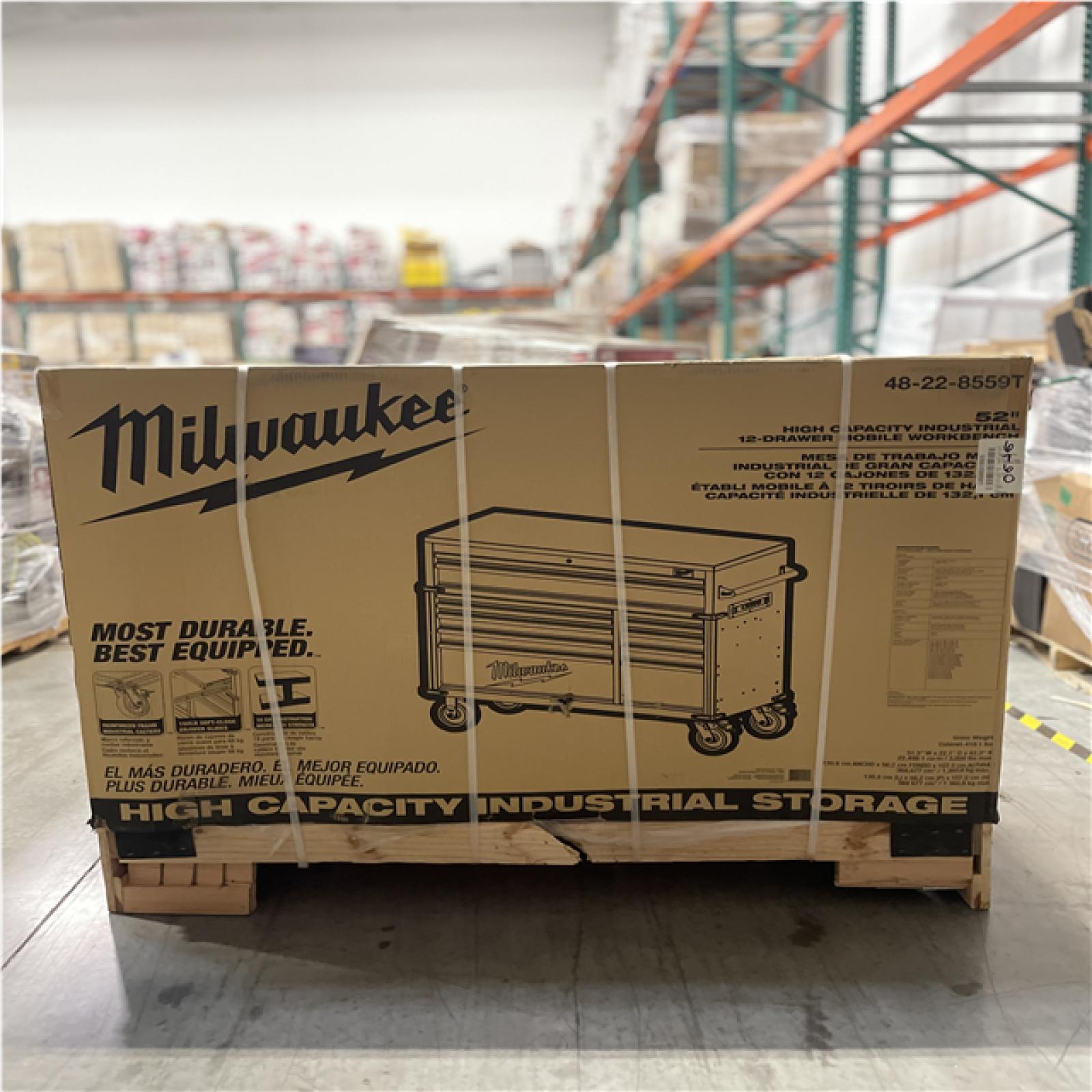 DALLAS LOCATION- Milwaukee High Capacity 52 in. W x 22.1 in. D 12-Drawer Mobile Workbench Cabinet