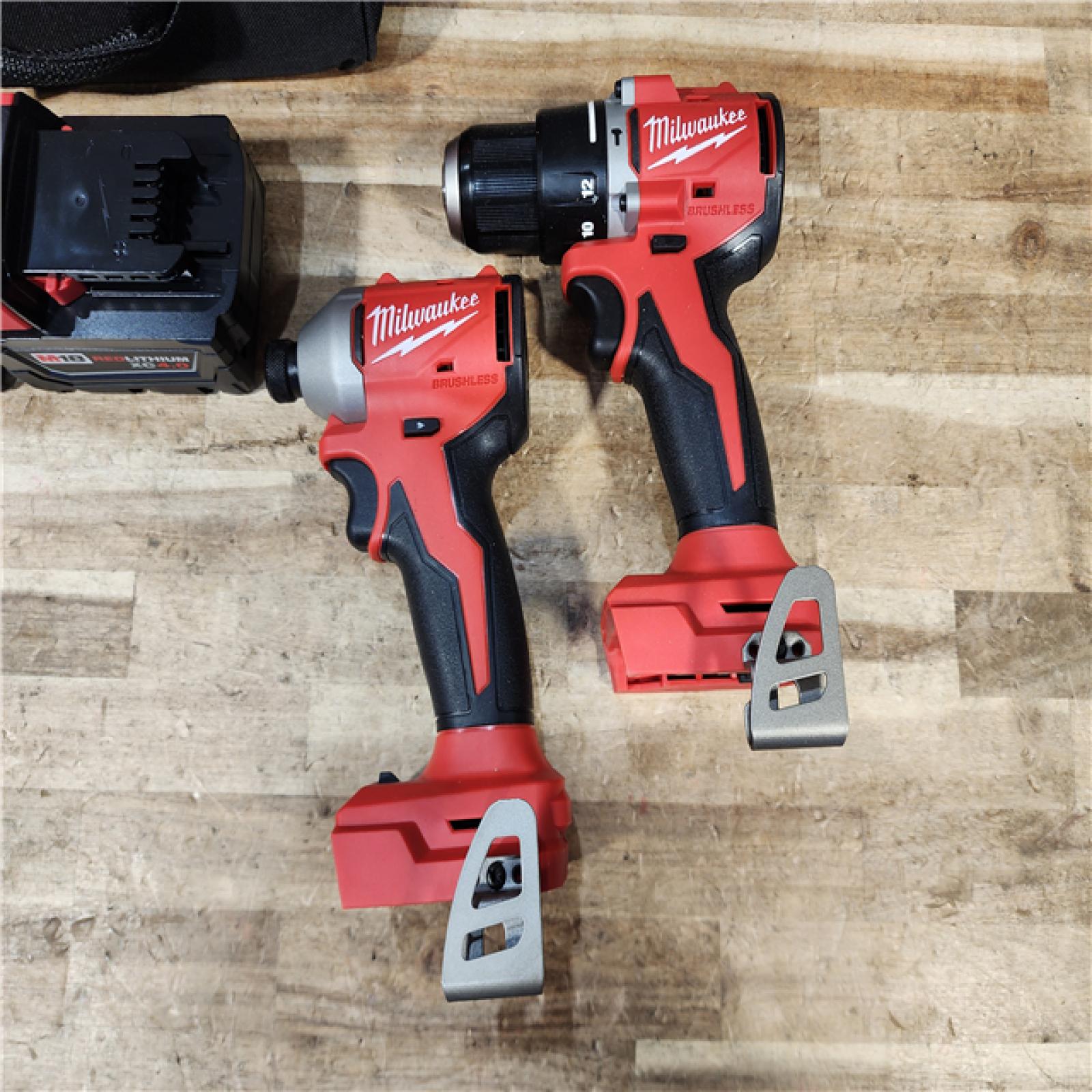 HOUSTON LOCATION - AS - IS Milwaukee 18-Volt Lithium-Ion Brushless Cordless Compact Hammer Drill/Impact Combo Kit