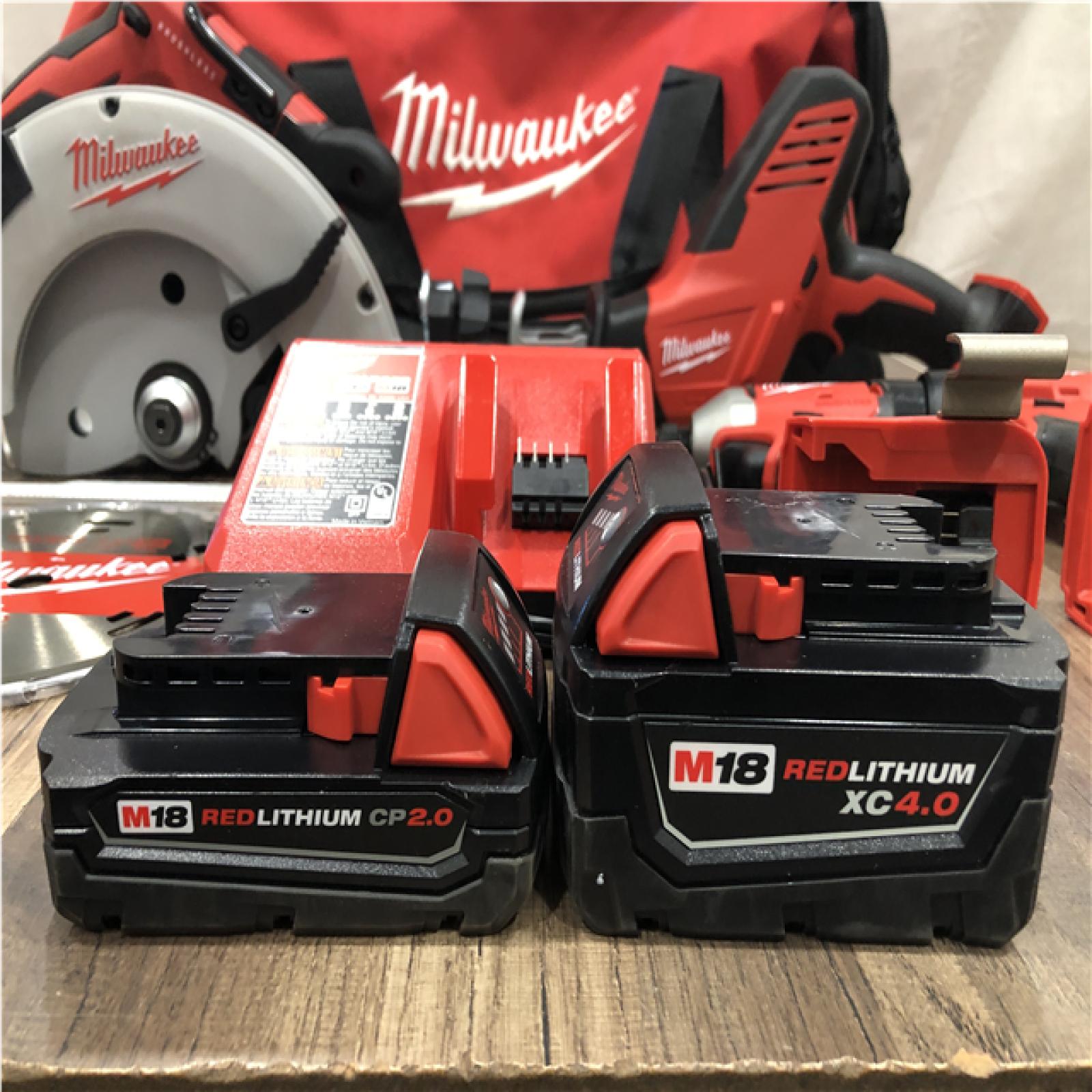 AS-IS Milwaukee 18-Volt Lithium-Ion Brushless Cordless (4-Tool) Combo Kit
