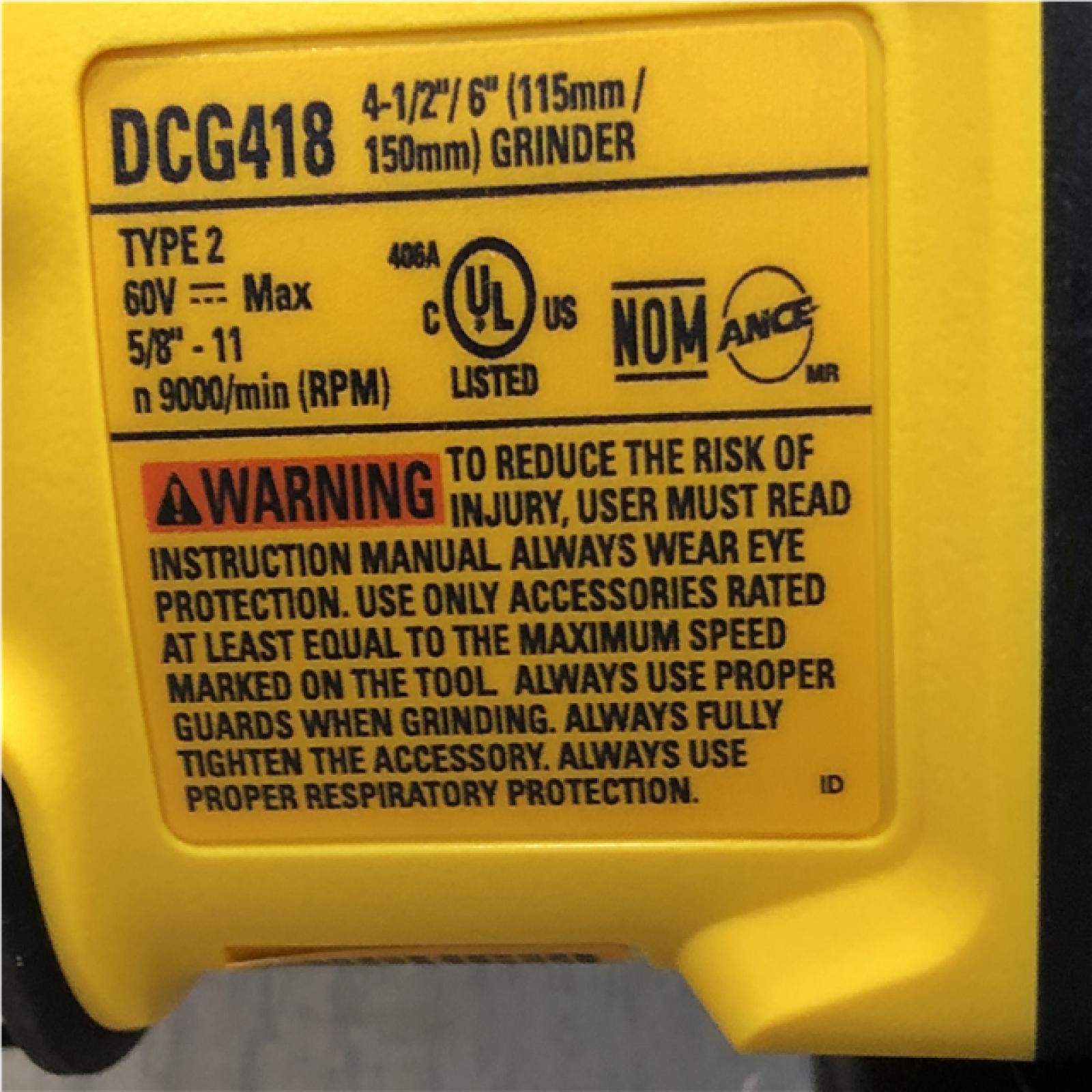 AS-IS DEWALT FLEXVOLT 60V MAX Cordless Brushless 4.5 in. to 6 in. Small Angle Grinder with Kickback Brake (Tool Only)