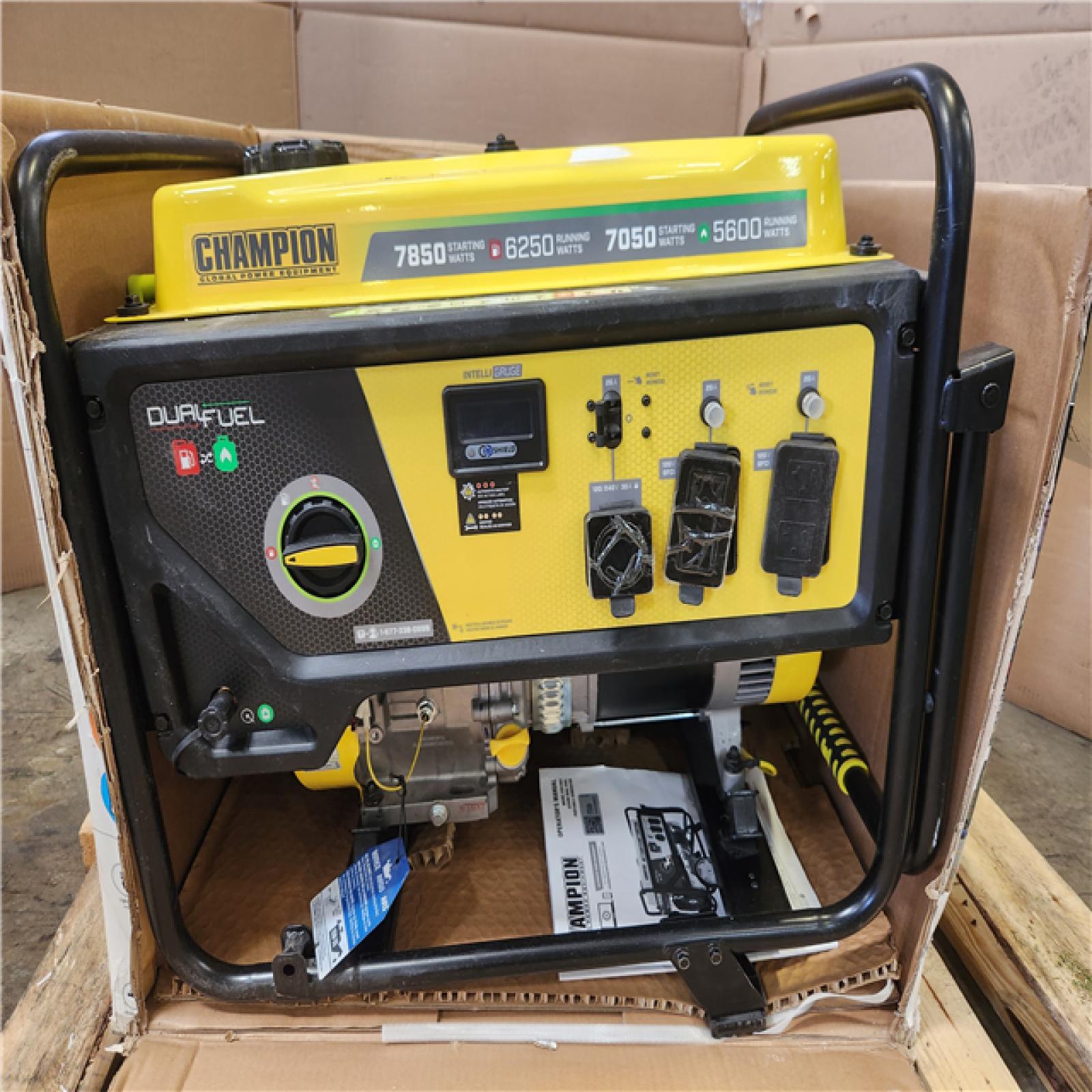 Phoenix Champion Power Equipment 7850/6250-Watt Recoil Start Storm Ready Gasoline and Propane Powered Dual Fuel Portable Generator with CO Shield
