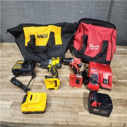 Houston Location AS-IS Milwaukee Drill and Battery with Charger / DeWalt Drill and Battery with Charger
