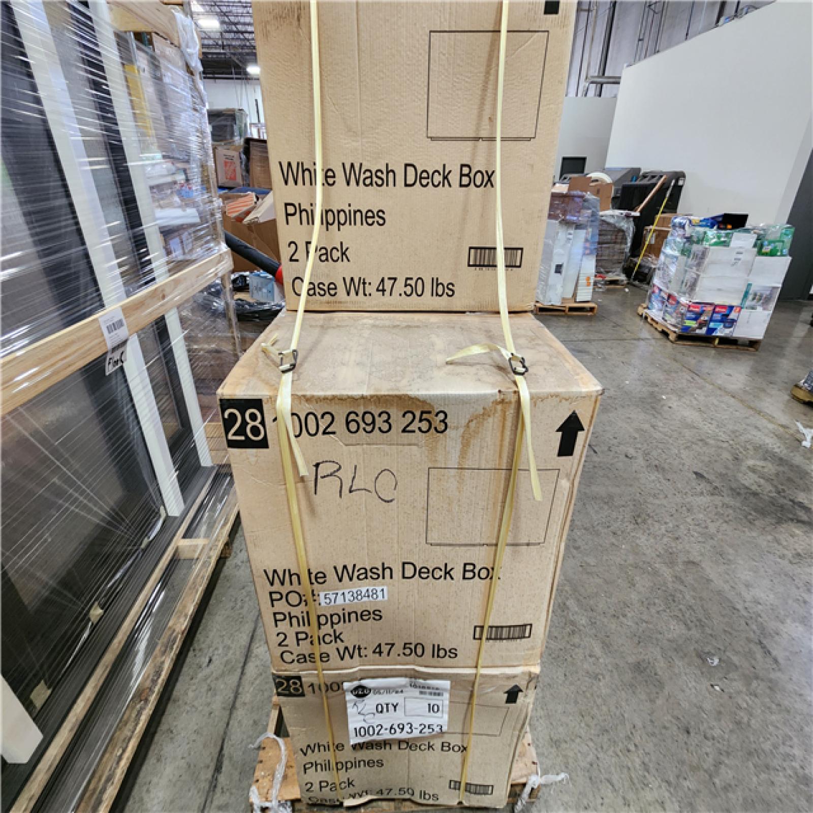 Phoenix Location 20 in. H x 24 in. x 11 in. Composite White Wash Deck Box in a Smooth Cement Finish (5 Boxes)