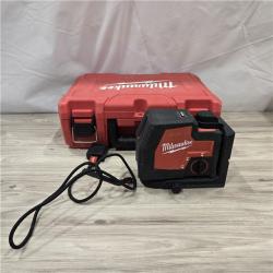 AS-IS MILWAUKEE 100 Ft. USB Green Rechargeable Cross Line Laser Level Kit