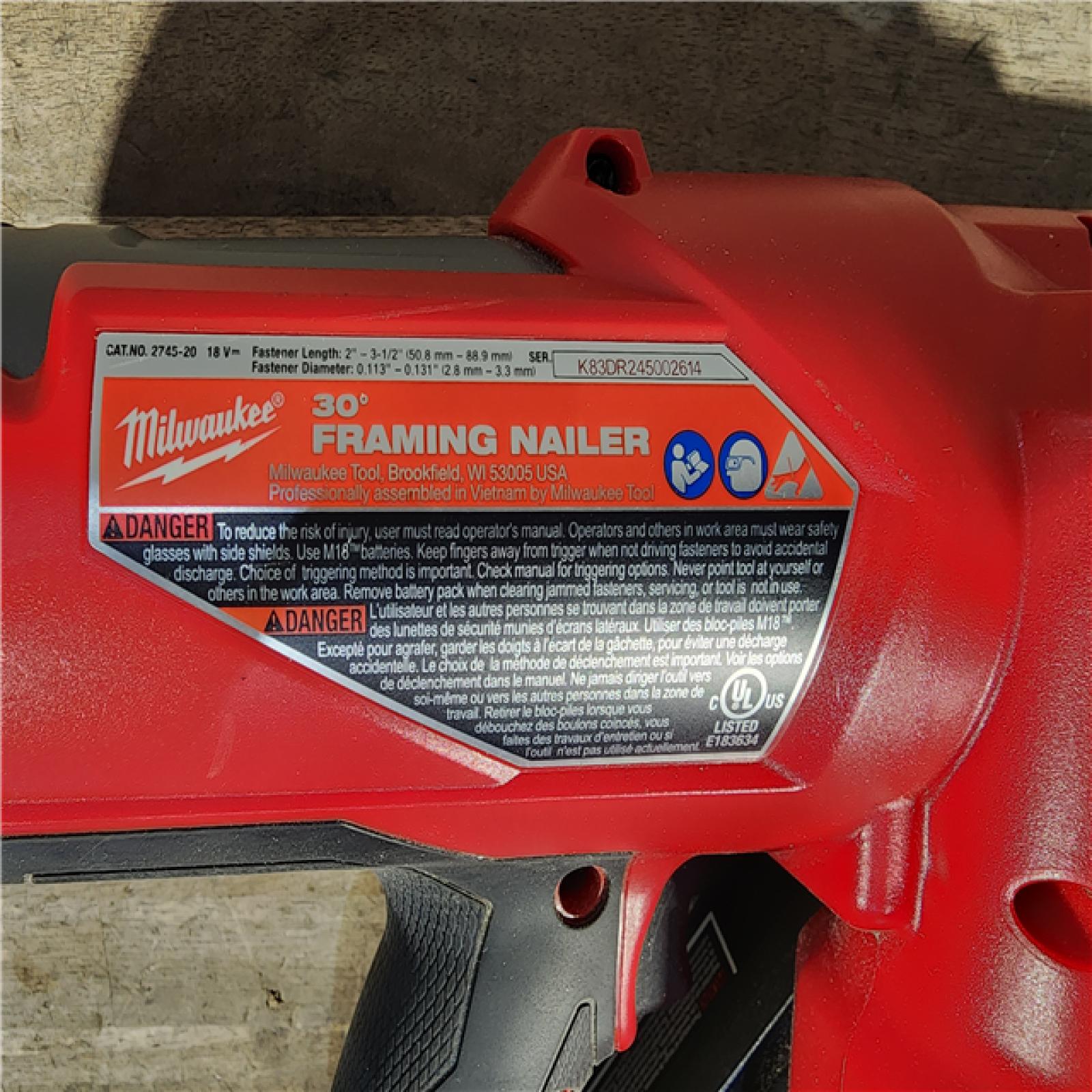 HOUSTON LOCATION - AS-IS Milwaukee M18 FUEL 30 Degree Framing Nailer (TOOL ONLY)