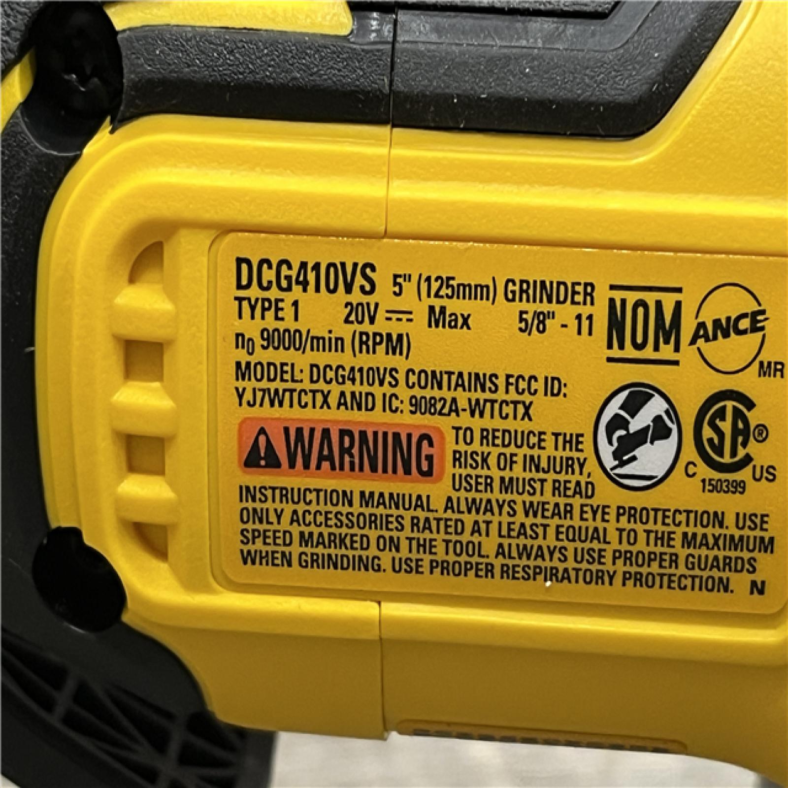 AS-IS DEWALT 20V XR Cordless 4-1/2. in. to 5 in. Variable Speed Angle Grinder (Tool Only)