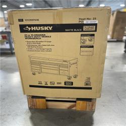 DALLAS LOCATION- AS-IS HUSKY Heavy Duty 61 in. W x 22 in. D 15-Drawer Matte Black/Wood top Workbench
