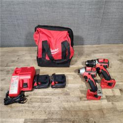 HOUSTON LOCATION - AS-IS Milwaukee 18V Cordless Brushed 2-Tool Drill/Driver and Impact Driver Kit