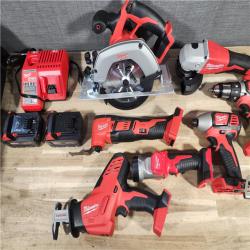 HOUSTON LOCATION - AS-IS Milwaukee M18 18-Volt Lithium-Ion Cordless Combo Kit 7-Tool with 2-Batteries, Charger and Tool Bag