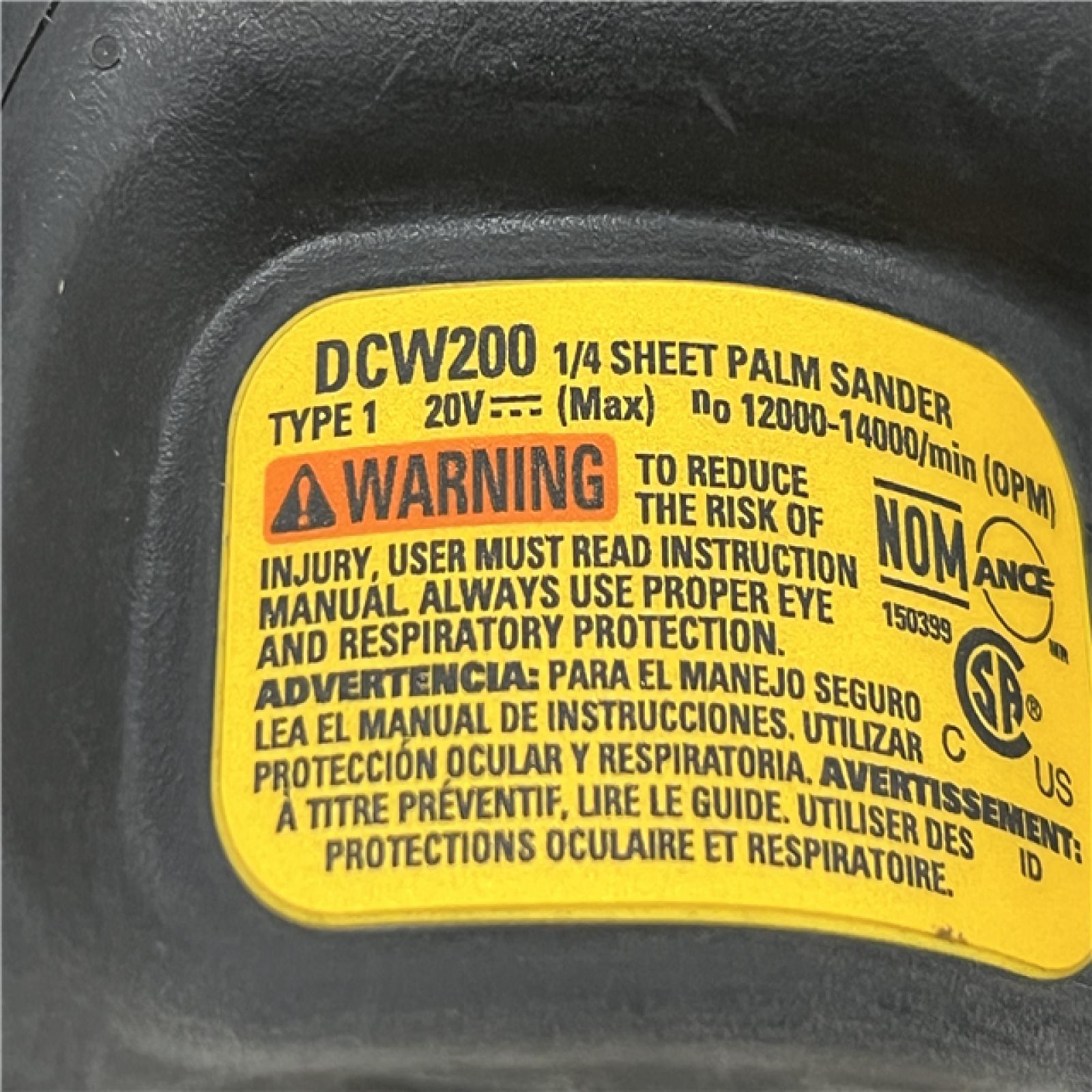 AS-IS DEWALT 20V MAX XR Brushless Cordless 1/4 Sheet Variable Speed Sander (Tool Only)