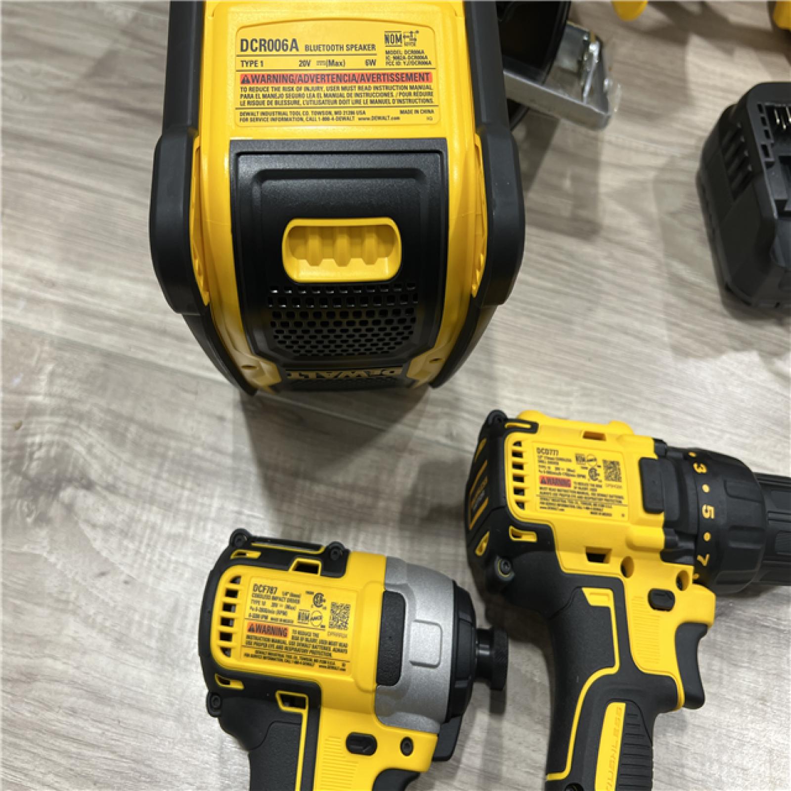 AS-IS DEWALT 20-Volt Max Lithium-Ion 10-Tool Cordless Combo Kit with Two 2.0 Ah Batteries  Charger and 2 Bags