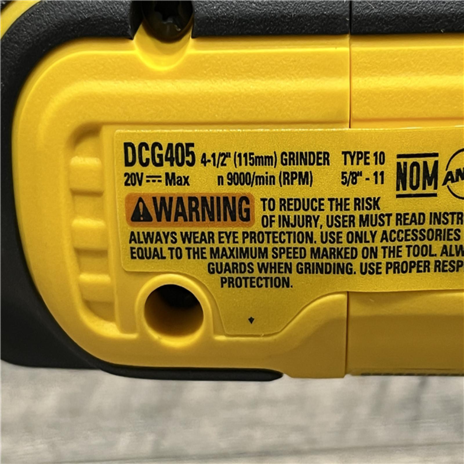 AS-IS DEWALT 20V MAX XR Cordless Brushless 4.5 in. Slide Switch Small Angle Grinder with Kickback Brake (Tool Only)