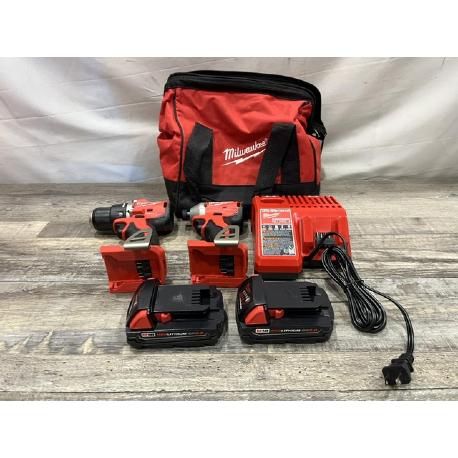 AS-IS Milwaukee 18V Lithium-Ion Brushless Cordless Compact Drill/Impact Combo Kit