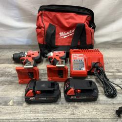 AS-IS Milwaukee 18V Lithium-Ion Brushless Cordless Compact Drill/Impact Combo Kit