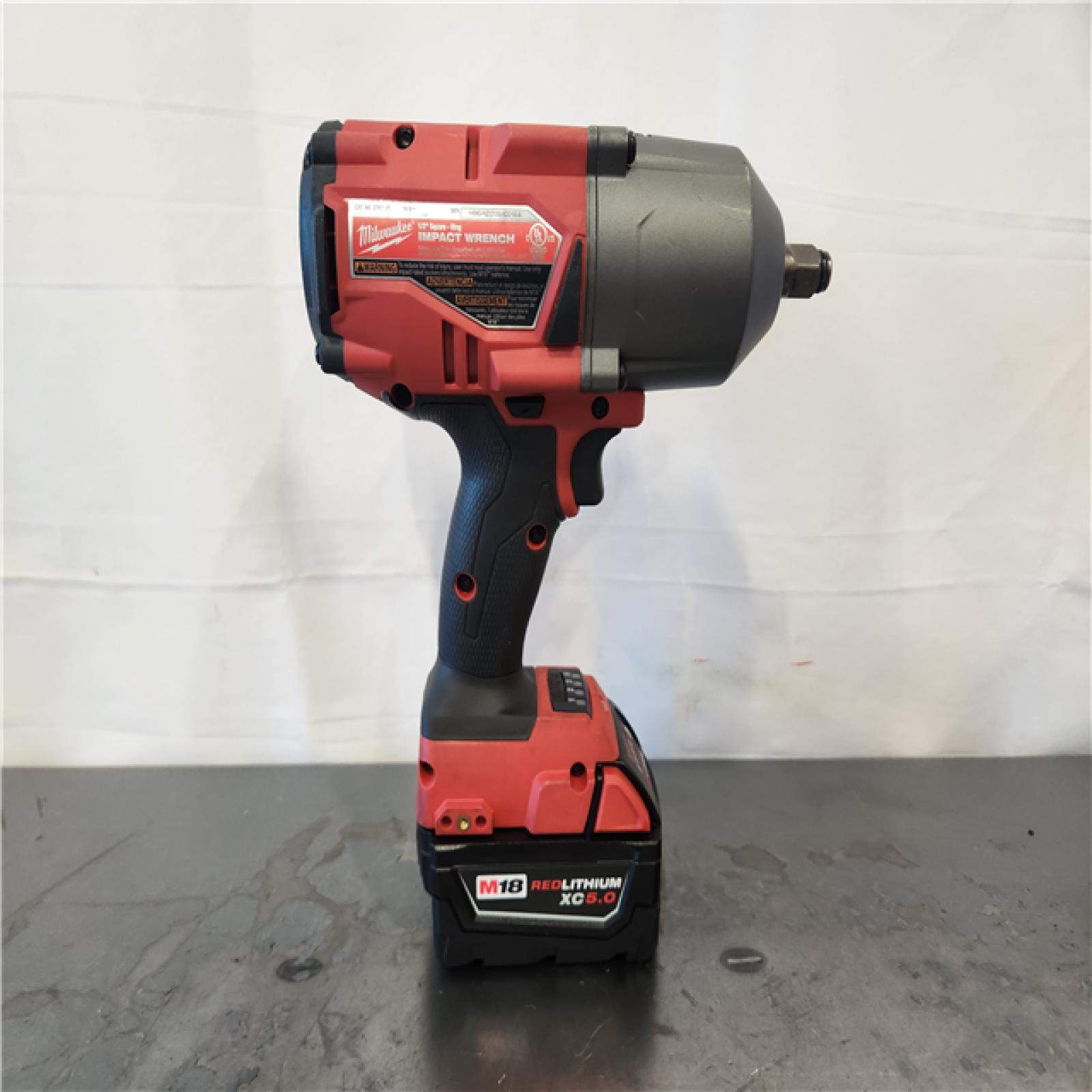 AS-IS- Milwaukee FUEL 18V Lithium-Ion Brushless Cordless 1/2 in. Impact Wrench w/Friction Ring Kit