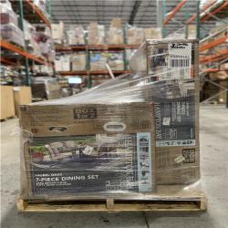 DALLAS LOCATION - HAMPTON BAY Laurel Oaks Dark Brown 7-Piece Metal Outdoor Dining Set