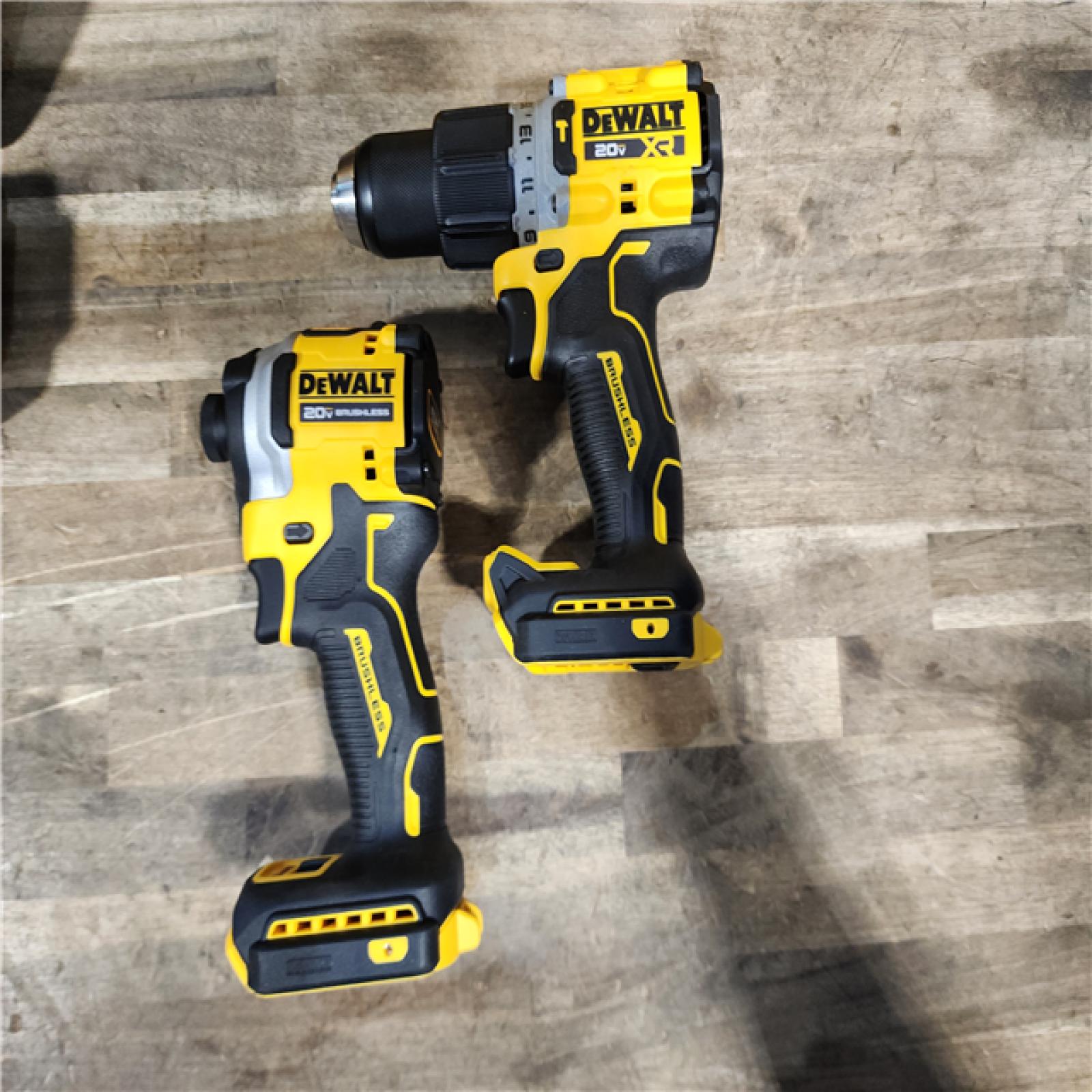 HOUSTON LOCATION - AS-IS DEWALT 20V MAX XR Hammer Drill and ATOMIC Impact Driver 2 Tool Cordless Combo Kit with (2) 4.0Ah Batteries  Charger  and Bag
