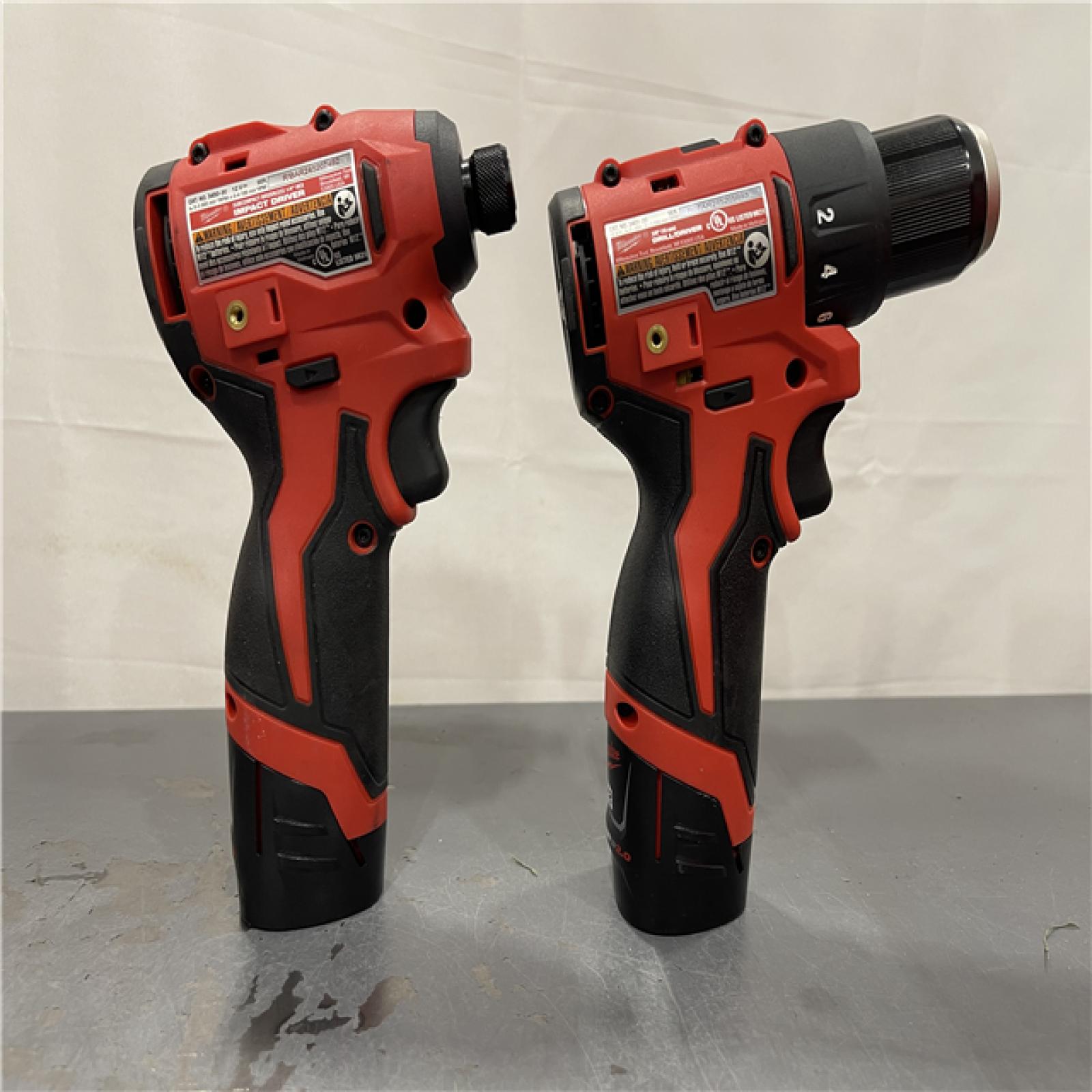 AS-IS - Milwaukee M12 12-Volt Lithium-Ion Brushless Cordless Subcompact Drill and Impact Driver Combo Kit