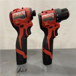 AS-IS - Milwaukee M12 12-Volt Lithium-Ion Brushless Cordless Subcompact Drill and Impact Driver Combo Kit