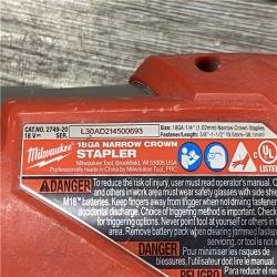AS-IS Milwaukee FUEL 18-Volt Lithium-Ion Brushless Cordless 18-Gauge 1/4 in. Narrow Crown Stapler (Tool-Only)